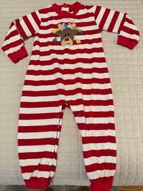 Be Mine red striped onesie Christmas themed reindeer size 24 month